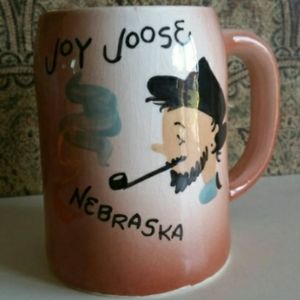 Joy Joose Hillbilly Nebraska Souvenir Hand Painted Ceramic  Mug c
